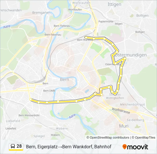 28 Bus Line Map