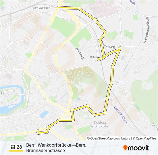 28 Bus Line Map