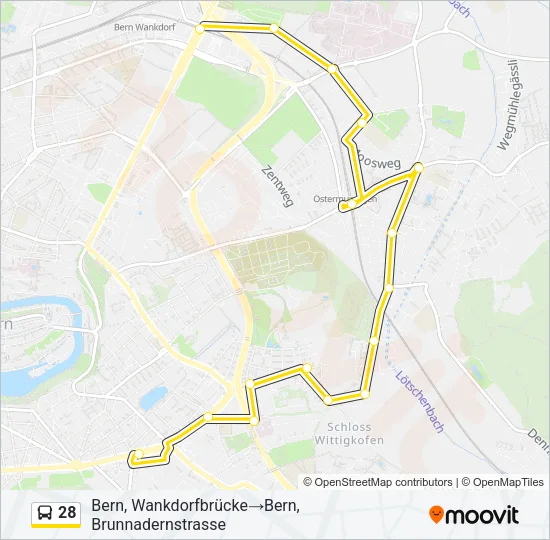28 Bus Line Map