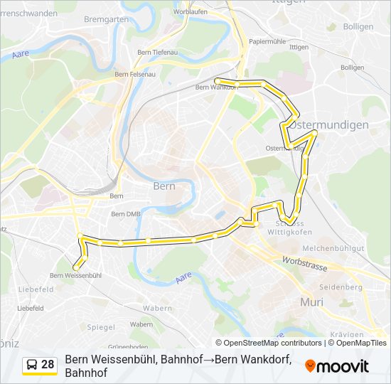 28 Bus Line Map