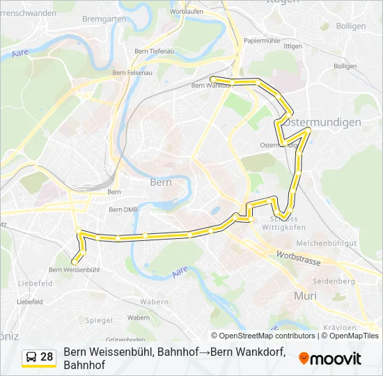 28 Bus Line Map