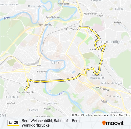 28 Bus Line Map