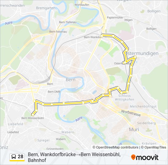 28 Bus Line Map