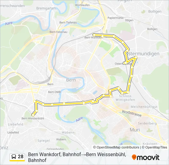 28 Bus Line Map