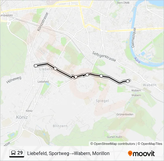 29 Bus Line Map