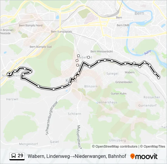 29 Bus Line Map