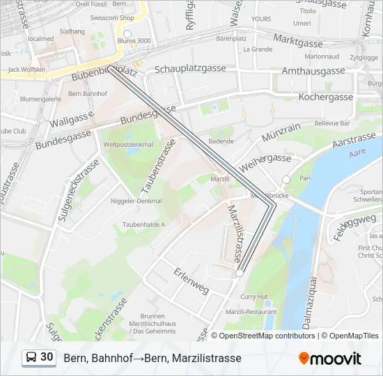 30 Bus Line Map