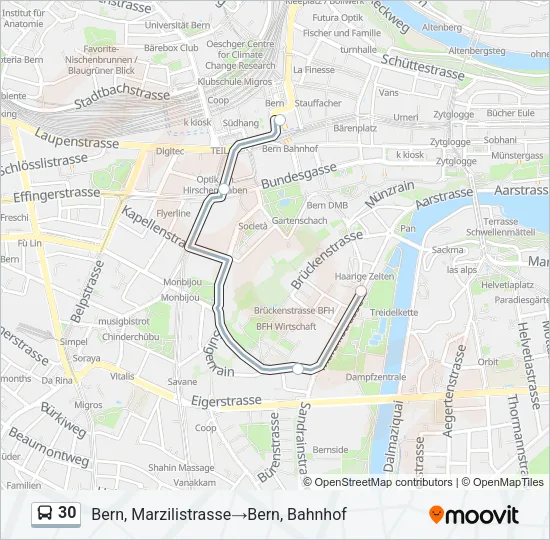 30 Bus Line Map