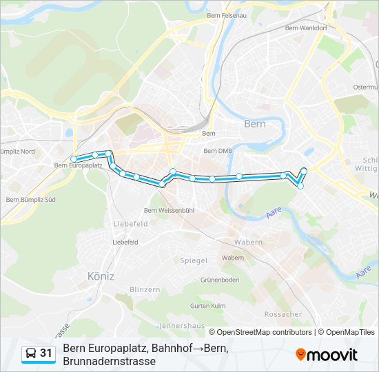 31 Bus Line Map