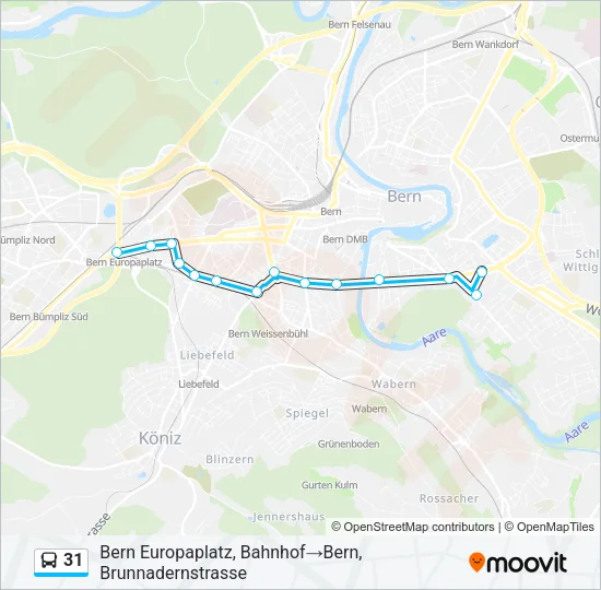 31 Bus Line Map