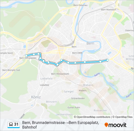 31 Bus Line Map