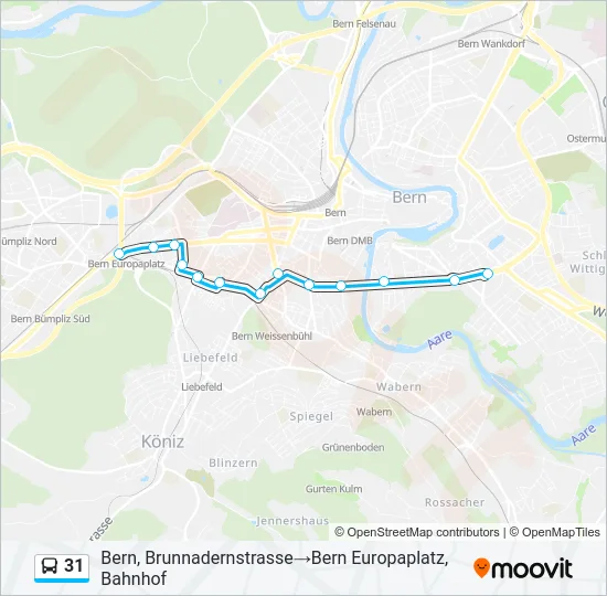 31 Bus Line Map