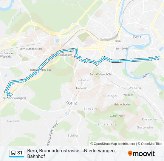 31 Bus Line Map