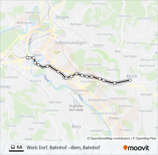 Buslinie 6A Karte