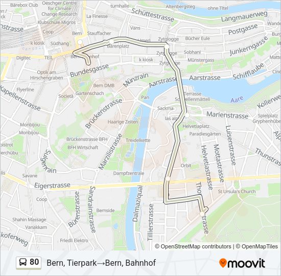 80 Bus Line Map