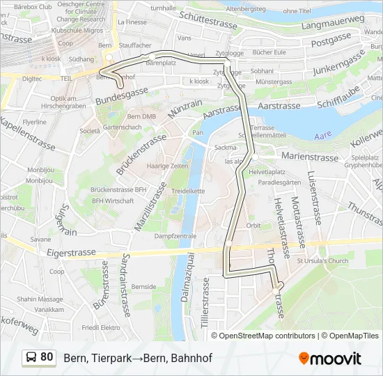 80 Bus Line Map
