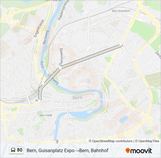 80 Bus Line Map