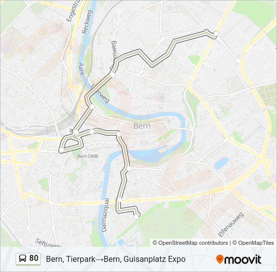 80 Bus Line Map