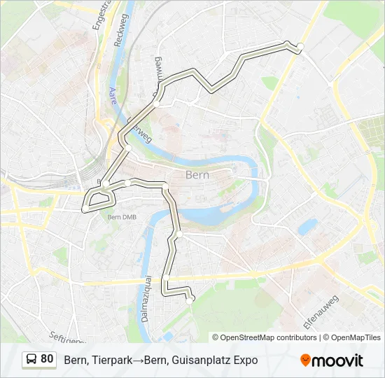 80 Bus Line Map