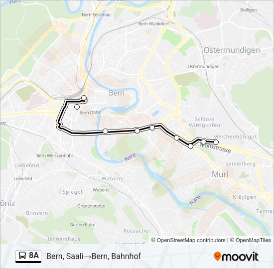 8A Bus Line Map