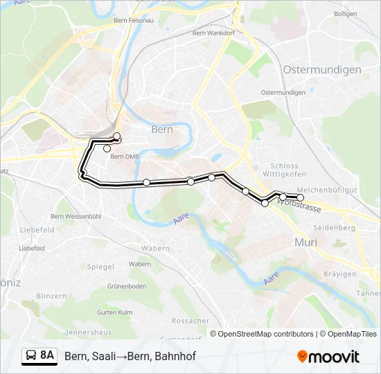 8A Bus Line Map