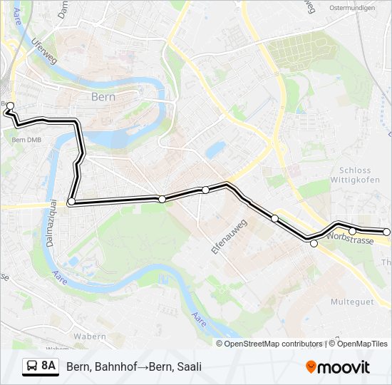 8A Bus Line Map