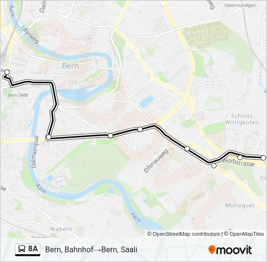 8A Bus Line Map