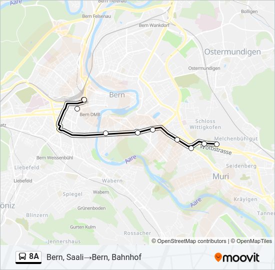8A Bus Line Map