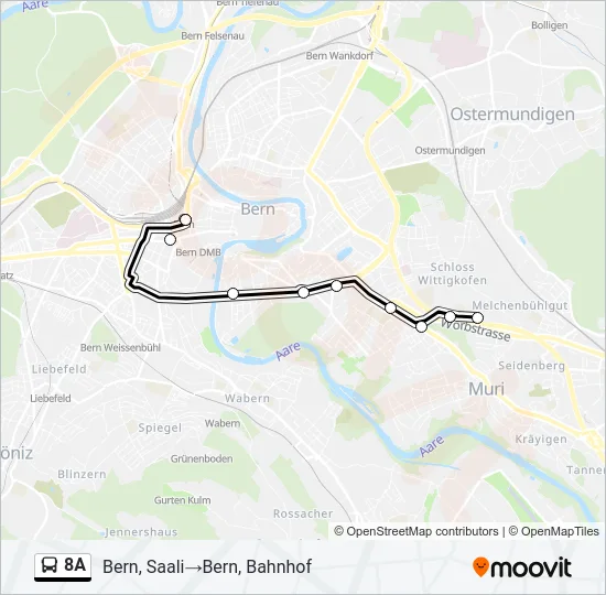8A Bus Line Map