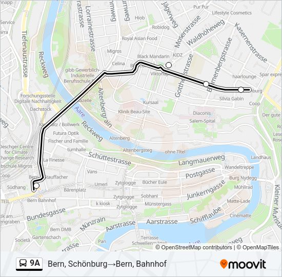 9A Bus Line Map