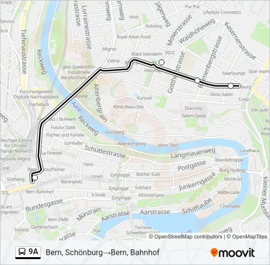 9A Bus Line Map