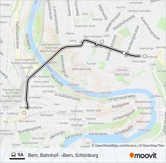 9A Bus Line Map