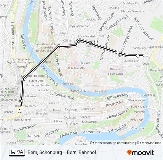 9A Bus Line Map