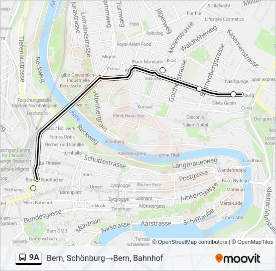 9A Bus Line Map
