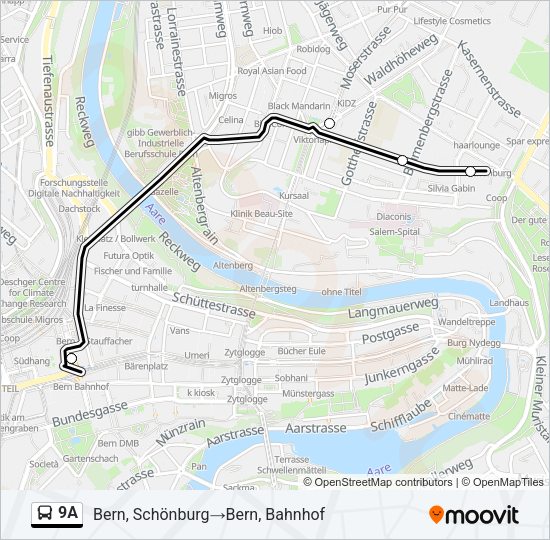 9A Bus Line Map