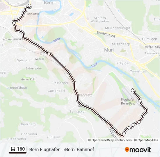160 Bus Line Map