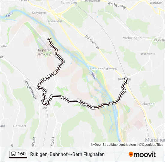 160 Bus Line Map