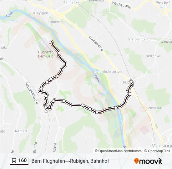 160 Bus Line Map