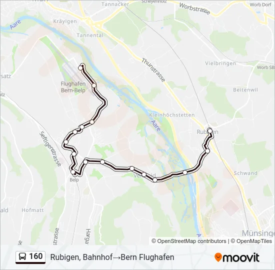 160 Bus Line Map