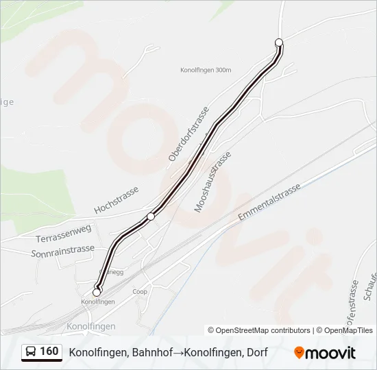160 Bus Line Map