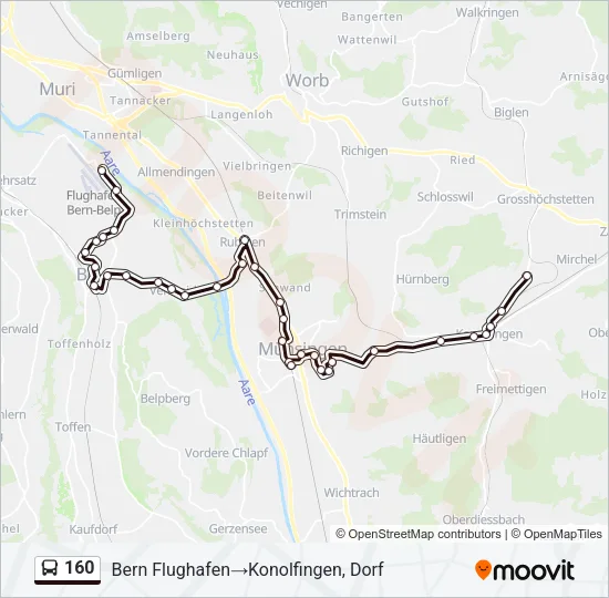 160 Bus Line Map