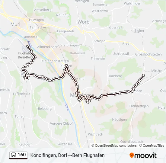 160 Bus Line Map