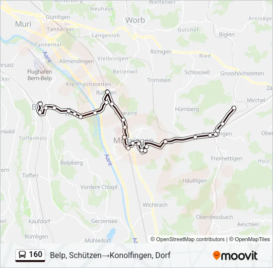160 Bus Line Map