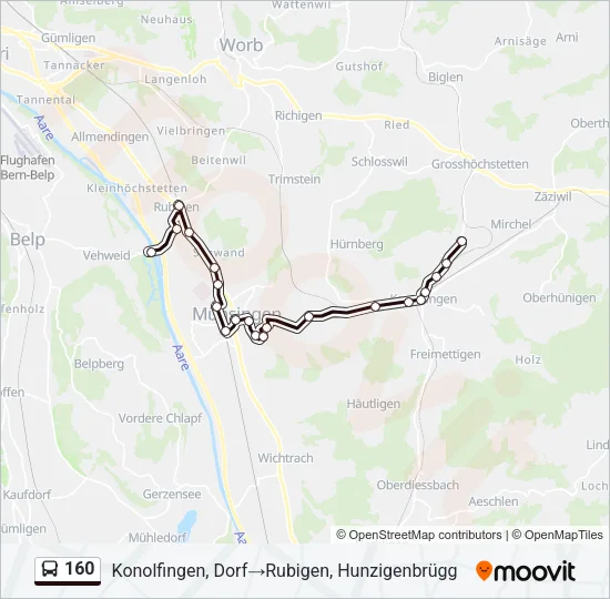 160 Bus Line Map
