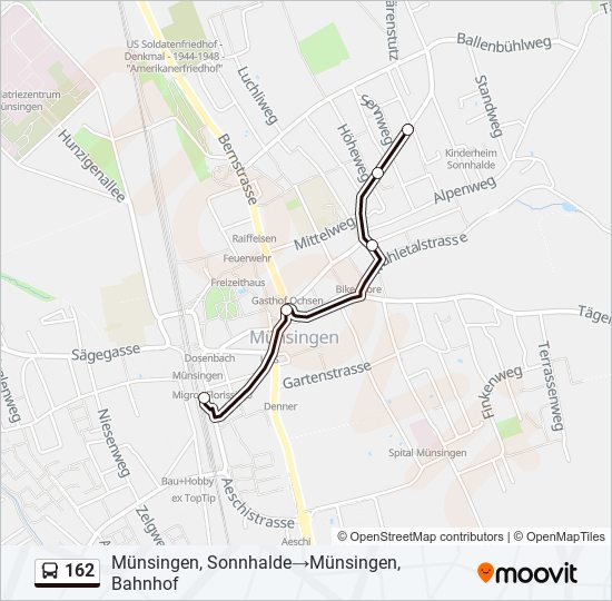 162 bus Line Map