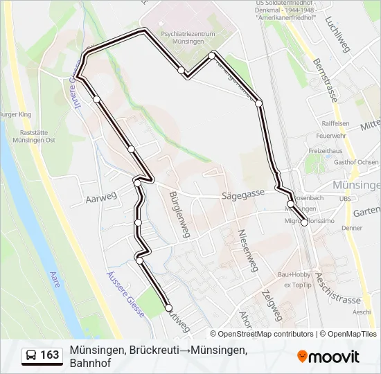 163 Bus Line Map