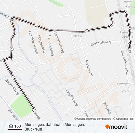 163 bus Line Map