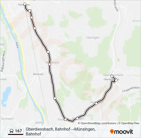 167 Bus Line Map