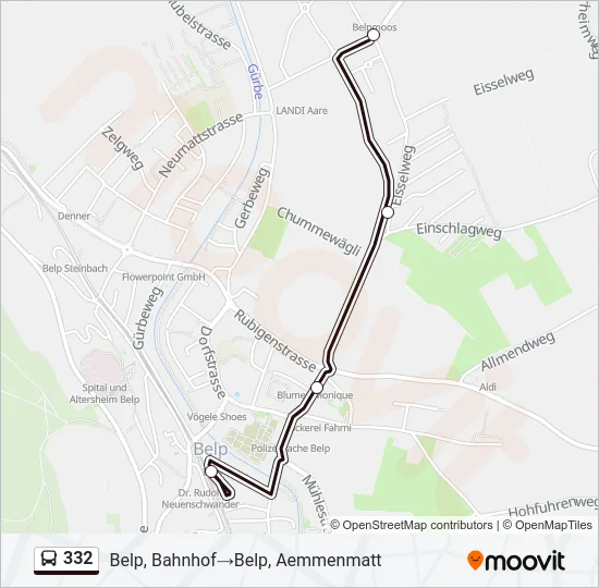 332 Bus Line Map