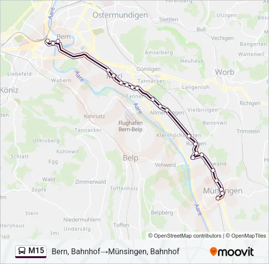M15 Bus Line Map